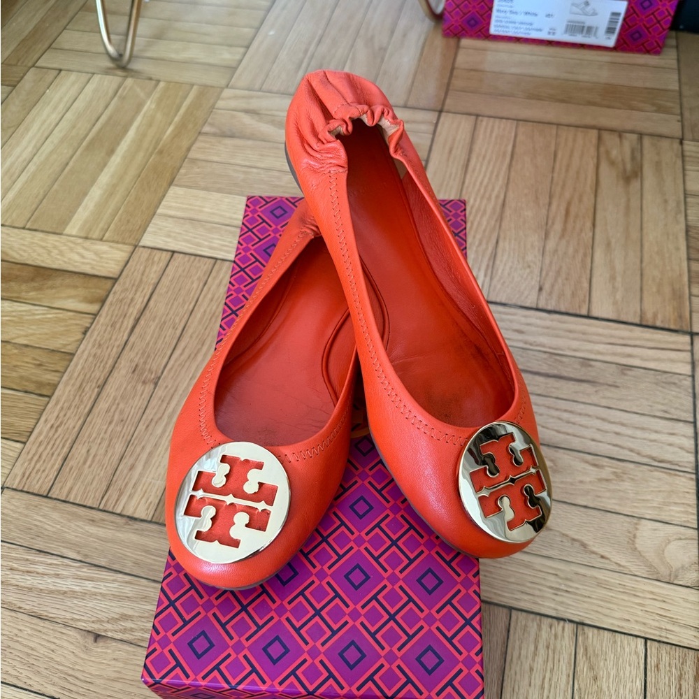 Tory Burch Orange Ballet Flats